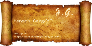 Hensch Gergő névjegykártya